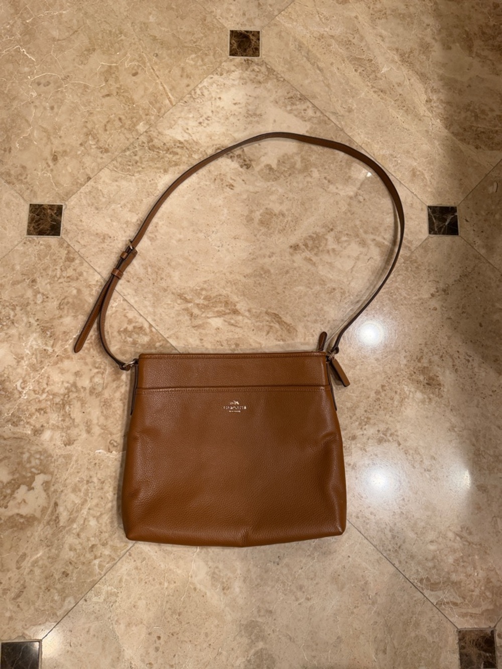 Coach Tan Pebble Leather Crossbody Bag